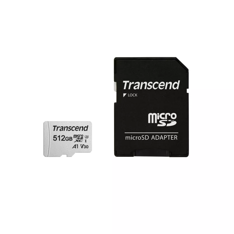 Flash Memory Transcend 512GB MicroSDXC SD Card 300S