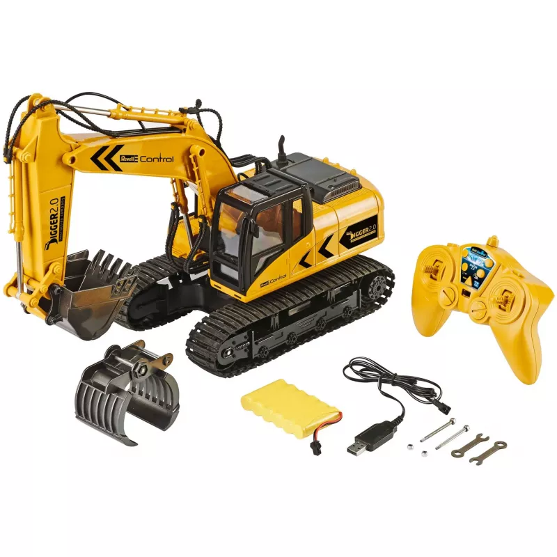 Revell Digger 2.0 - Ekskavators - Elektromotors - 1:16 - Gatavs braukšanai (RTR) - Melns - Dzeltens - Digger 2.0 (24924)