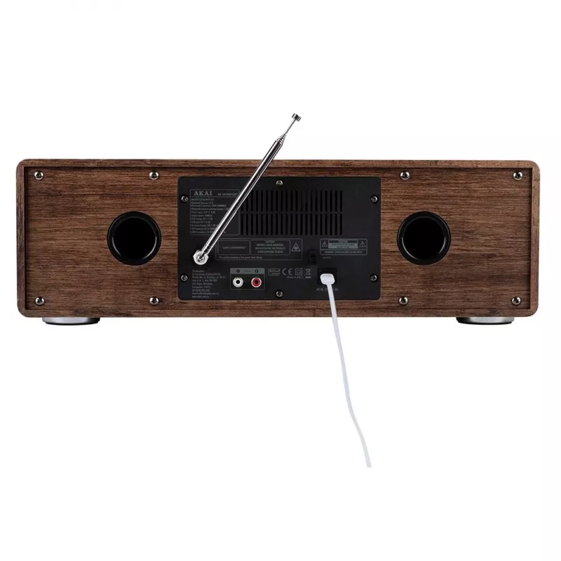 Mikro Hi-Fi sistēma AKAI AM-100 RHAPSODY — kompakta audio mini sistēma ar integrētu pastiprinātāju un CD/USB atskaņošanu