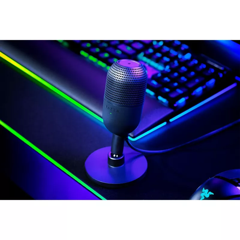 Galda mikrofons Razer Seiren V3 Mini, USB-C, superkardioīds, 20–20000 Hz, 96 kHz, 24-bitu, melns