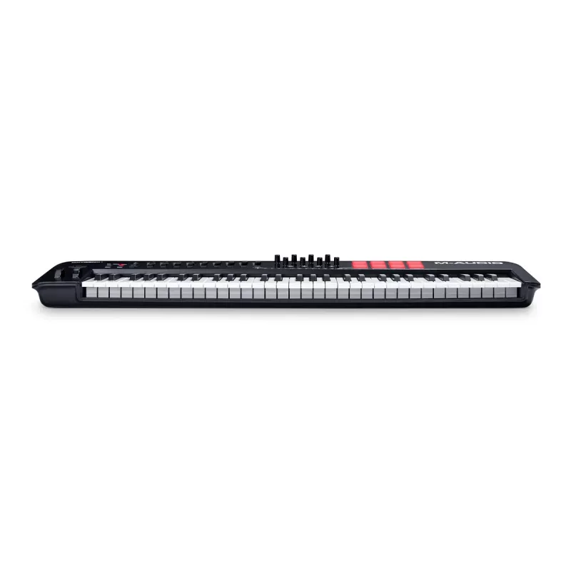 MIDI klaviatūra M-Audio Oxygen 61 MKV — 61 taustiņu USB kontrolieris ar 16 spilventiņiem, 8 grozāmajām pogām, displeju, toņa svārstību (melna)