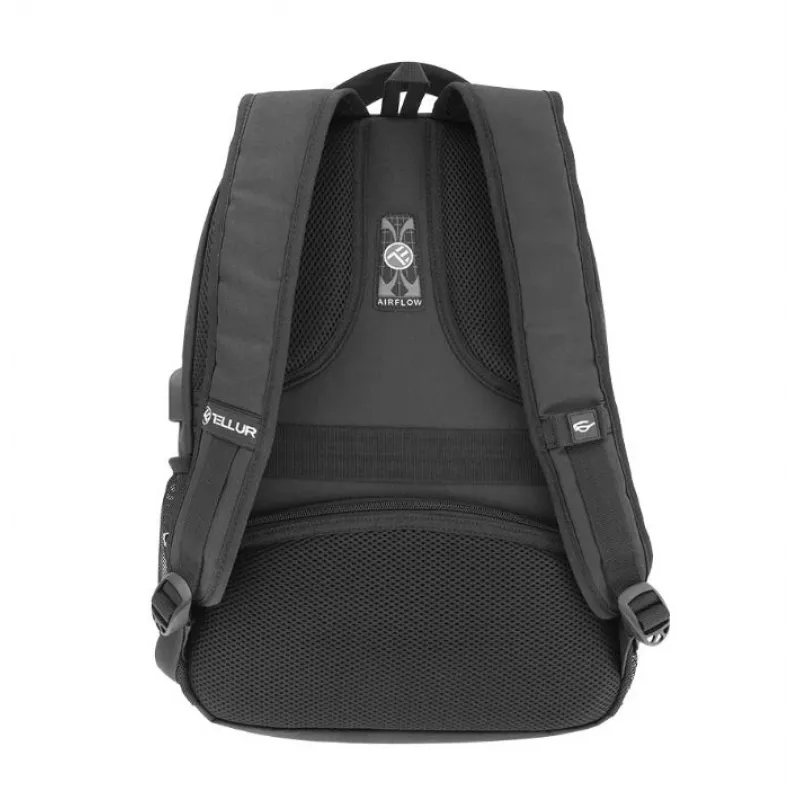 Piezīmjdatora mugursoma Tellur Companion 15.6 collas ar USB pieslēgvietu, melna