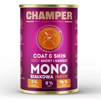 CHAMPER Coat & Skin Monoprotein Salmon - mitrā suņu barība - 400g