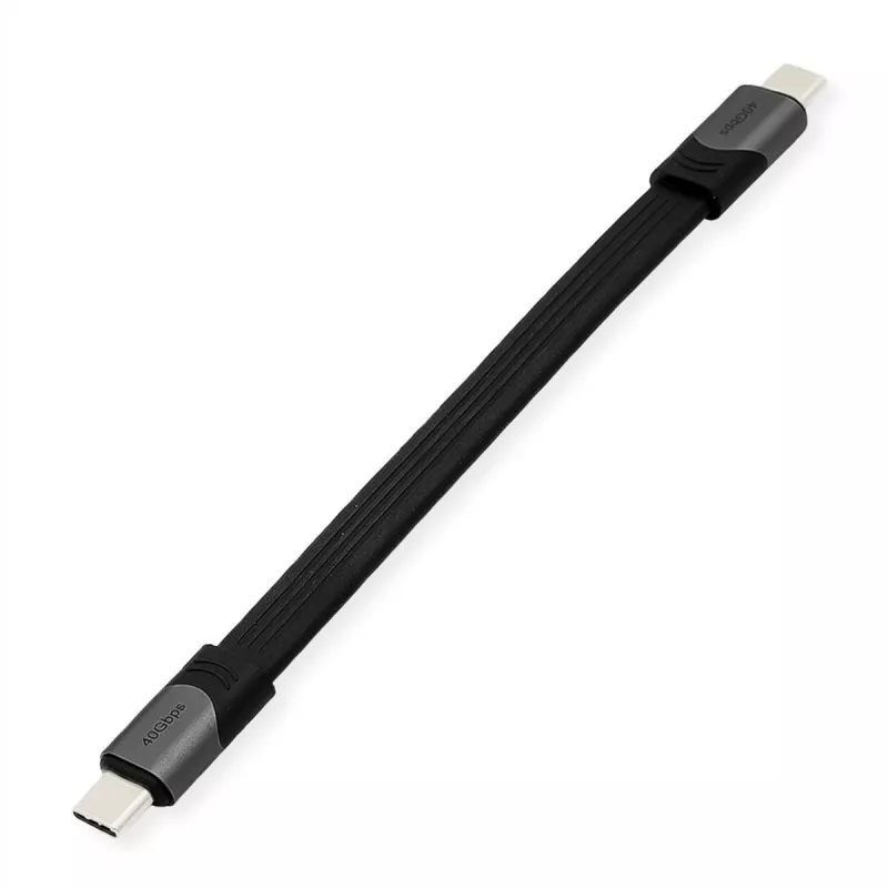 USB kabelis ROLINE 11029078 USB4 Gen 3x2 0,15 m USB C melns