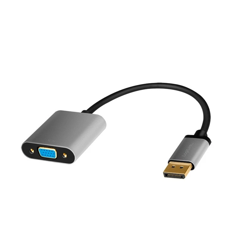 LogiLink CDA0109 savienotāju adapteris DisplayPort uz VGA 0,15 m pelēks/melns