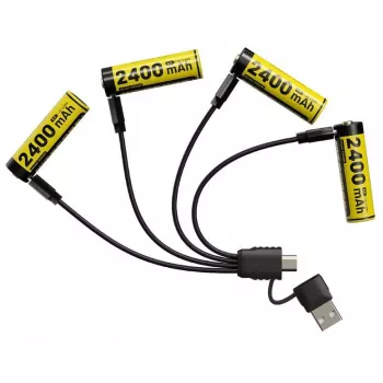 Uzlādējams Li-Ion AA 1,5V akumulatoru komplekts Nitecore NH2400 2400mAh — 4 gab. iepakojumā