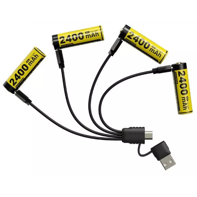 Uzlādējams Li-Ion AA 1,5V akumulatoru komplekts Nitecore NH2400 2400mAh — 4 gab. iepakojumā