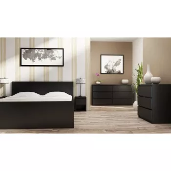 Kumode top e shop M3 CZERŃ — 3 atvilktnes, skaidu plātne, 700×400×770 mm, melna