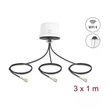 Antena DELOCK 81472 4G MIMO Dualband WiFi 6 ar 2 x SMA un 1 x RP‑SMA