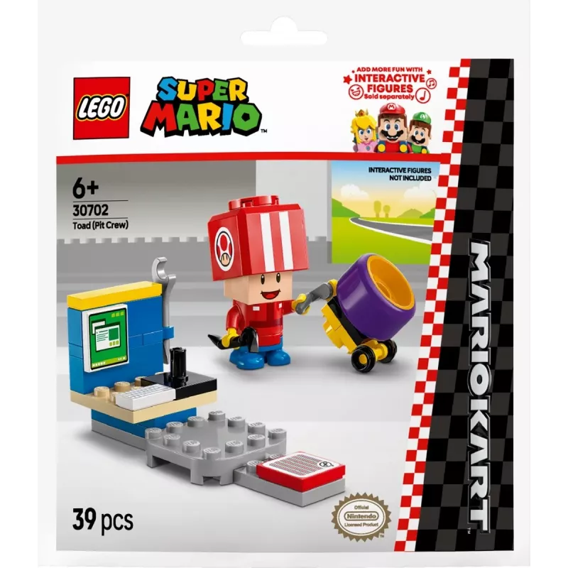 Konstrukciju rotaļlieta LEGO Mario Kart Toad Pit Crew polimaisa 30702 mazs komplekts minifigūra aksesuārs