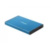 Ārējais HDD/SSD korpuss NATEC Rhino GO 2.5 collu — USB 3.0, SATA III, līdz 4 TB, 9,5 mm, alumīnijs, zils
