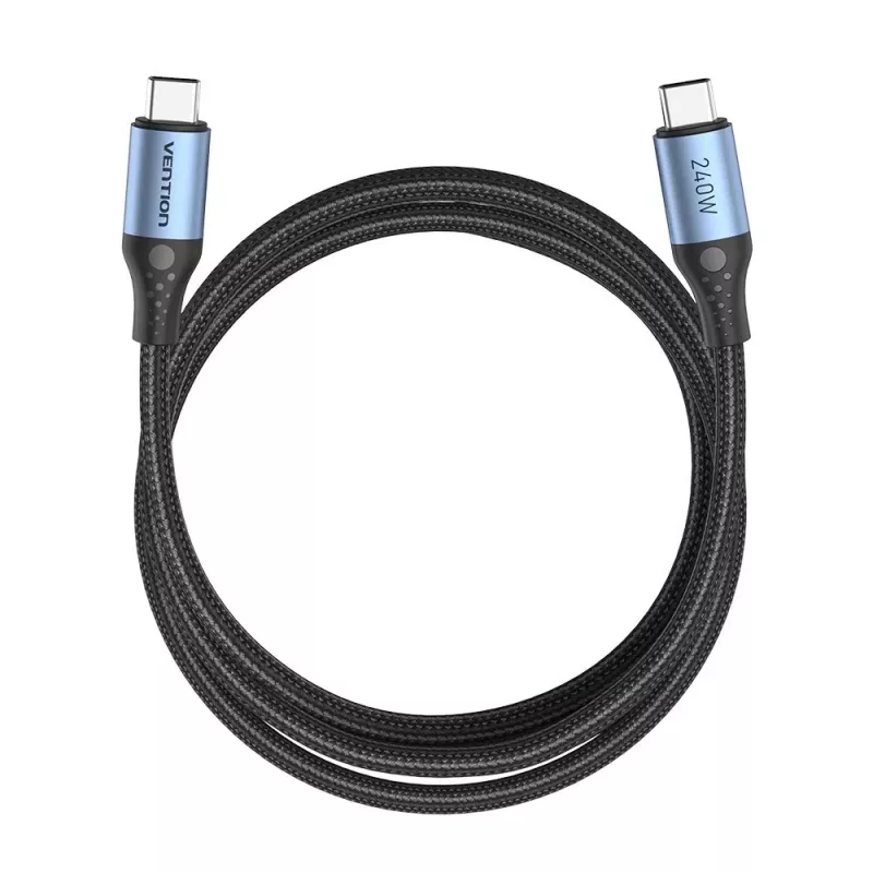 Vention USB 2.0 5A 240W 1m MELNS USB-C uz C kabelis