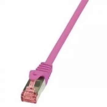 Tīkla kabelis LogiLink Cat.6 S/FTP RJ-45 0,25 m rozā
