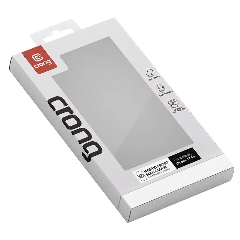Crong MagSafe saderīgs hibrīda aizsargapvalks iPhone — matēti melns (modelis CRGHFMIP1766ABLK)