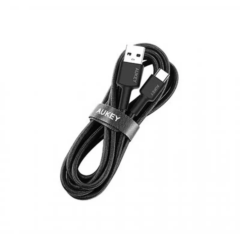 USB-C uz USB-A kabelis Aukey CB-CA2, neilona pinums, ātrā uzlāde 3A, 1 m