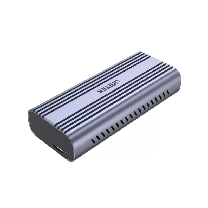 SSD korpuss Unitek SolidForce Reefer pelēks — M.2 NVMe PCIe, USB‑C 10 Gbit/s, alumīnijs, 1 disks