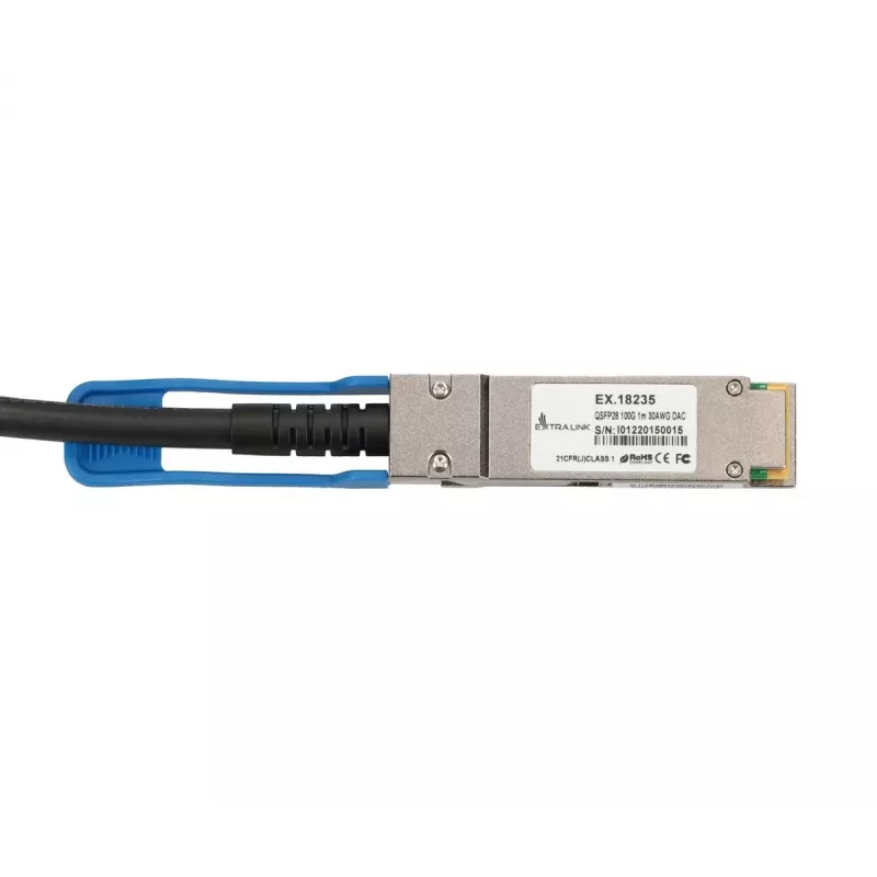 Extralink QSFP28 DAC kabelis 100G 1M 30AWG PASSIVE tīkla raiduztvērēja modulis
