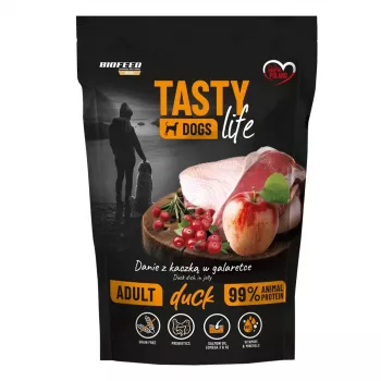 BIOFEED Tasty Dogs Life Duck - mitrā suņu barība - 150g
