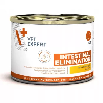 Mitrā suņu barība VETEXPERT Intestinal Elimination — terapeitiska diēta tītars 200 g, bez graudiem, pieaugušiem suņiem