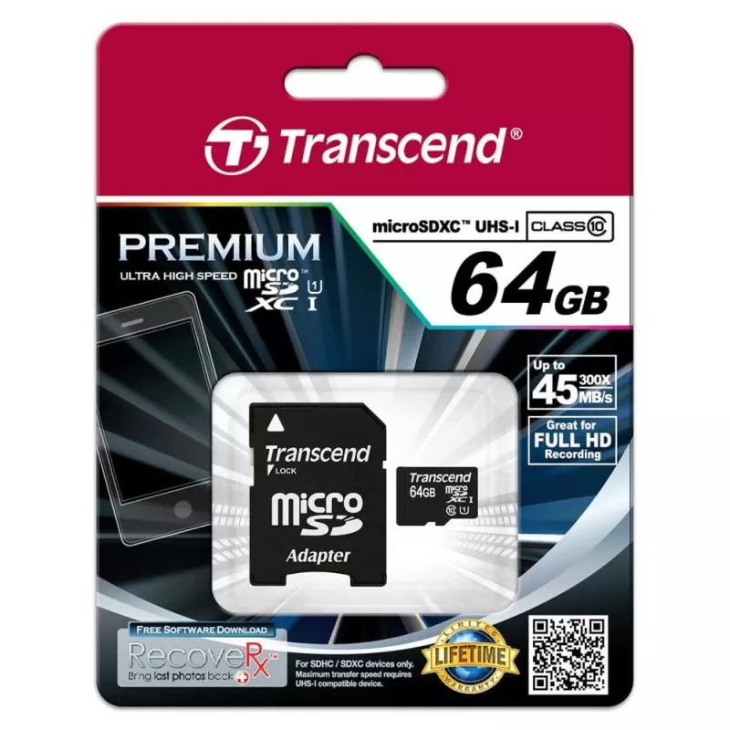 Transcend 64GB microSDXC UHS-I atmiņas karte TS64GUSDU1