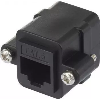 Renkforce RJ45 tīkla adapteris CAT 6 [1x RJ45-Ligzda - 1x RJ45-Ligzda] Melns (RF-4712202)