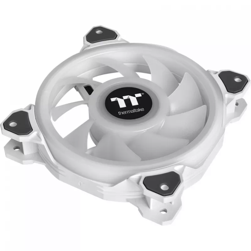 Thermaltake Riing Quad 12 ARGB 120 mm korpusa ventilatori, 3 gab. iepakojumā, balti