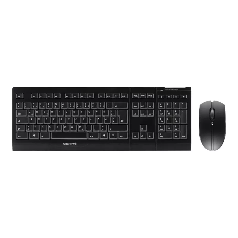 CHERRY B.UNLIMITED 3.0 tastatūra Peles komplektā Birojs RF Wireless vācu valoda Melna