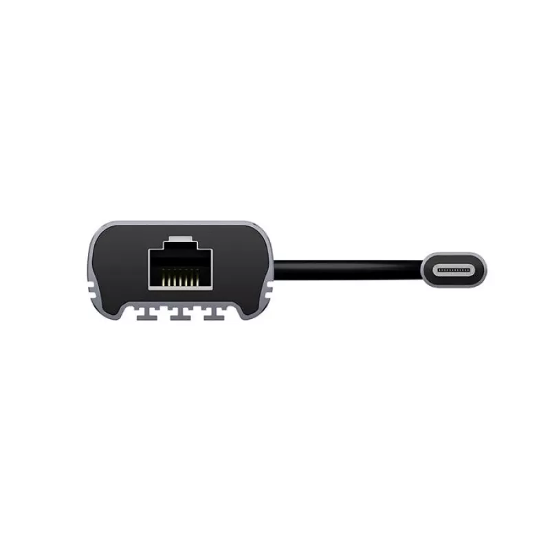 USB-C uz RJ45 adapteris Unitek U1343AGY01 — 5 Gbps Ethernet, USB-C (vīrišķais) uz RJ45 (sievišķais), pelēks, 0,15 m kabelis