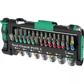 Wera Tool-Check Plus 2 mini sprūdrata, uzgaļu un ligzdu komplekts, 39 detaļas (05049056001)