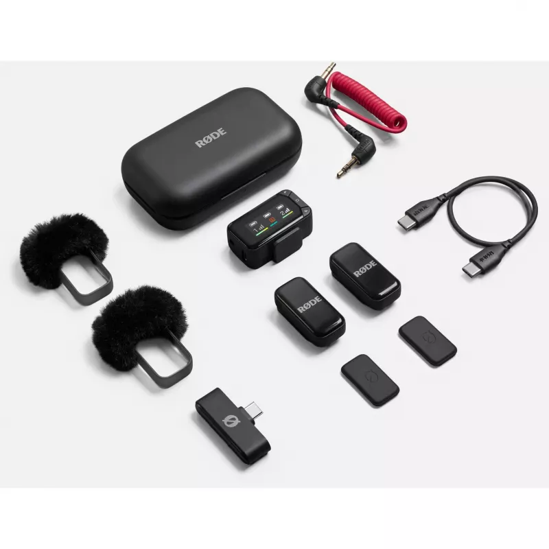 Bezvadu lavaliera mikrofonu komplekts Rode Wireless Micro Camera Kit ar bezvadu raidītāju un uztvērēju