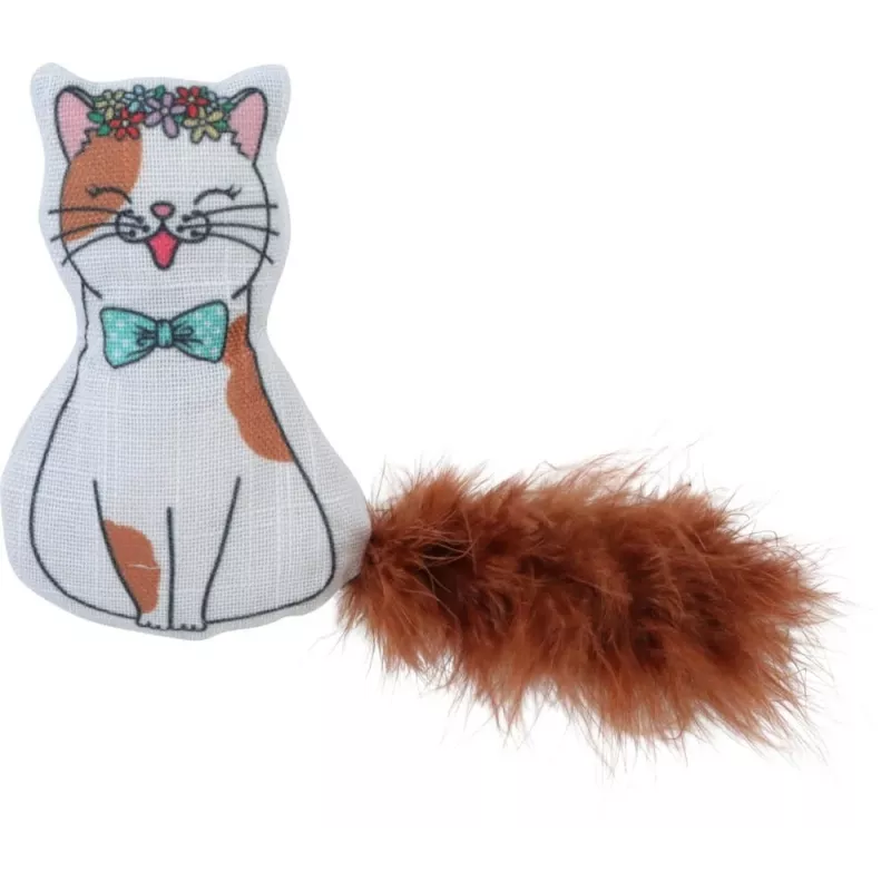 ZOLUX Chatouille kaķis ar spalvām un kaķumētru - rotaļlieta kaķiem - 13cm