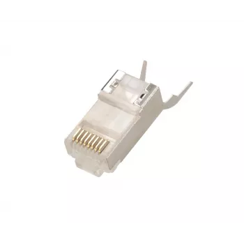 RJ45 savienotājs Extralink CAT6A FTP 8P8C, caurspīdīgs, vīrišķais/sievišķais, 1 gab.