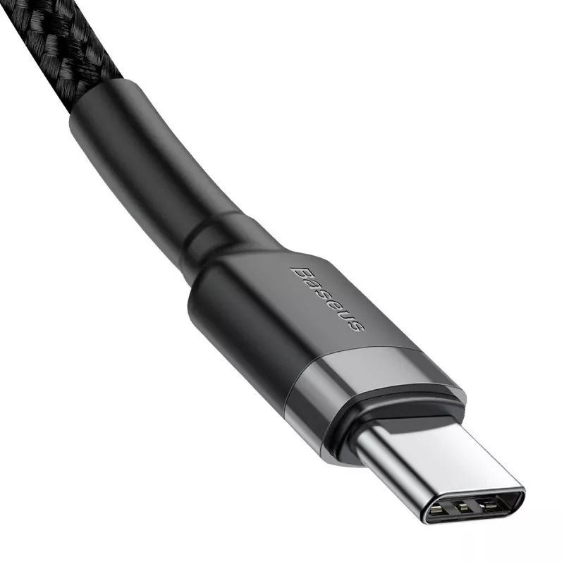 USB kabelis Baseus Cafule 2m USB C melns pelēks
