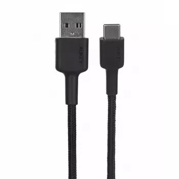 USB A uz USB-C kabelis AUKEY CB-CD30 0,9 m — melns, pīts, USB PD 3.0, 0,48 Gbit/s