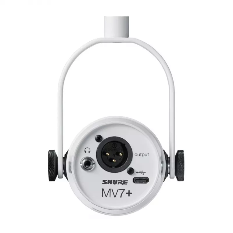 Shure MV7+-W - pults/vokāla mikrofonu ar XLR/USB-C savienotāju, balts