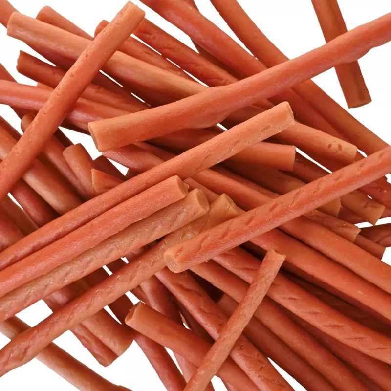 Suņu kārumi PETITTO Soft rabbit fingers — truša garšas mīkstās košļājamās nūjiņas suņiem, 500 g, treniņu kārums, pieaugušiem, bez sojas, bez lipekļa
