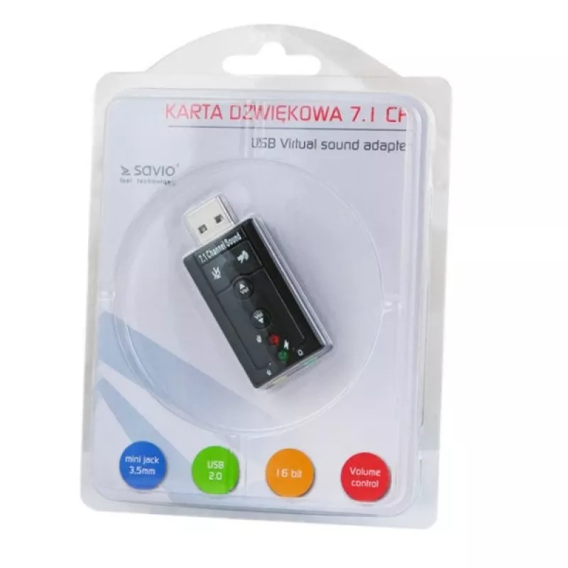 Savio AK-01 audio karte 7.1 kanāli USB