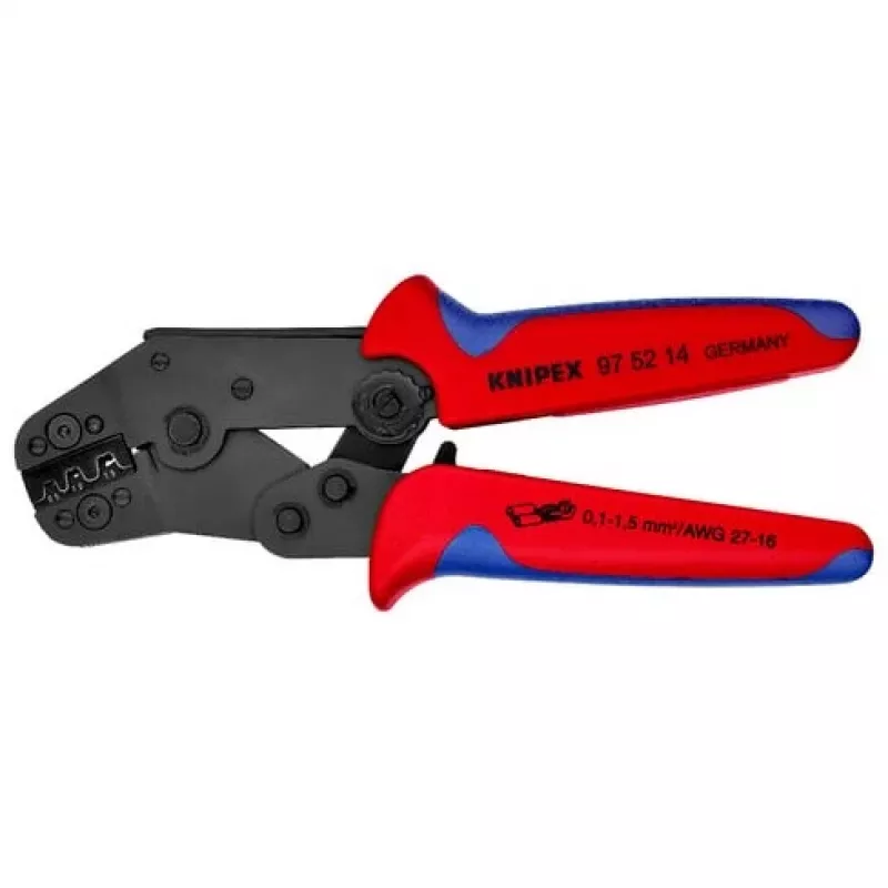 Knipex 97 52 14 presēšanas knaibles neizolētām, atvērtajām savienotājuzmavām 0,10 līdz 1,5 mm²