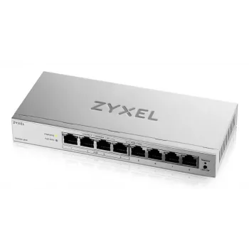 Zyxel GS1200-8HPV3 pārvaldāms L2 līmeņa Gigabit Ethernet (10/100/1000) slēdzis ar PoE atbalstu, pelēks, galda tipa