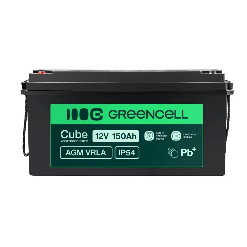 AGM akumulators Green Cell AGM12V150AH-J 12V 150Ah noslēgts svina-skābes