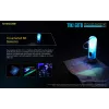 Atslēgu piekariņa lukturītis Nitecore TIKI GITD BLUE — pelēks, USB atkārtoti uzlādējams, 1 lm, 55 mm, 12 g, IP66, triecienizturīgs