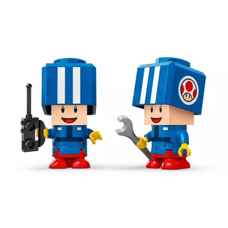 Konstruktora rotaļlieta LEGO komplekts 72035 Super Mario Mario Kart Toad's darbnīca, interaktīvi līmenīši un figūras