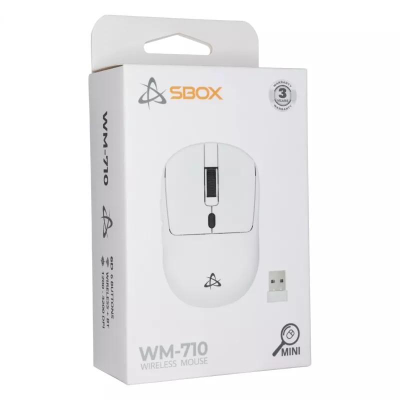 Bezvadu pele SBOX WM-710 balta, bezvadu saskarne