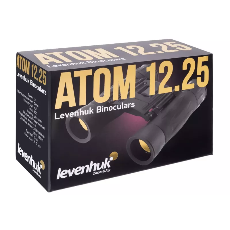 Levenhuk Atom 12x25 binokli Roof melns