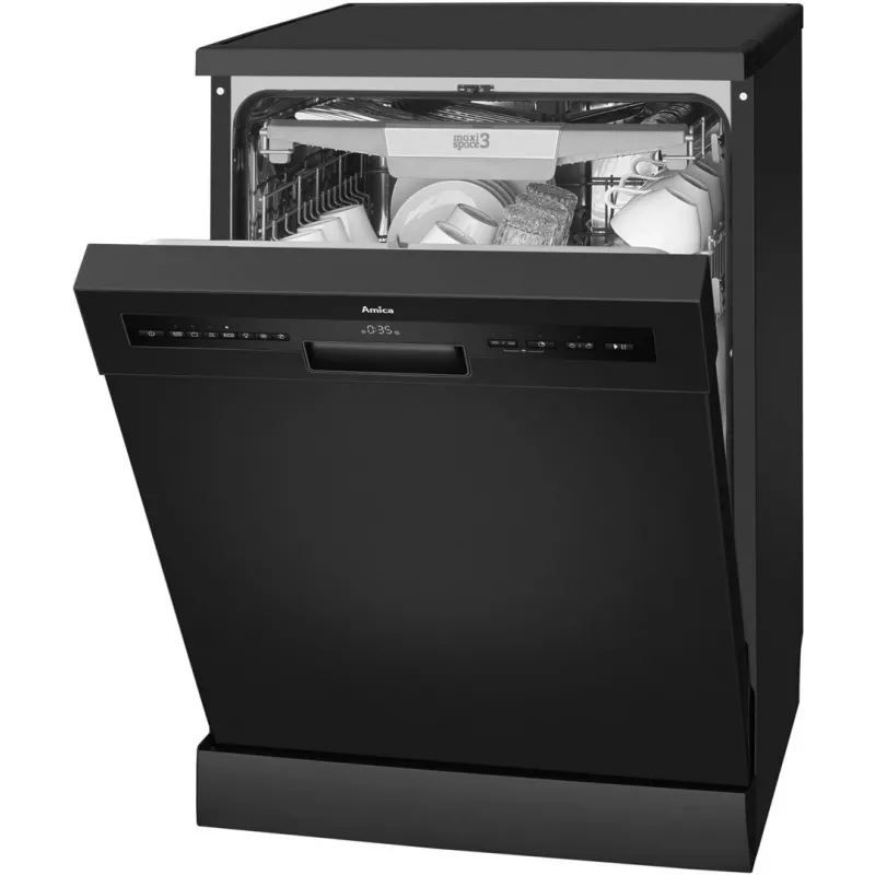 Brīvi stāvoša trauku mazgājamā mašīna AMICA MV 637 DCB — 14 servējumu komplekti, pilna izmēra 60 cm, invertera motors, 7 programmas, 44 dB