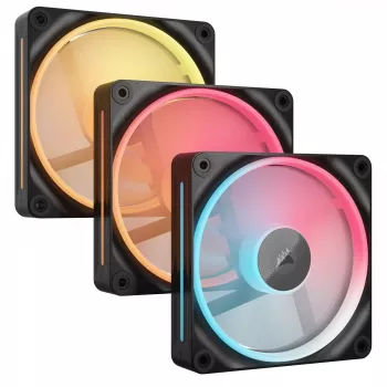 CORSAIR iCUE LINK LX120-R ARGB Reverse Blade 120mm korpusa ventilatori - 3 gab. iepakojumā - melns