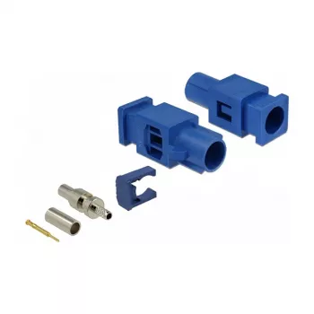 Koaksiālais savienotājs DELOCK 89757 FAKRA C vīrišķais, zeltīti kontakti, 9.4×25.6×7.4 mm