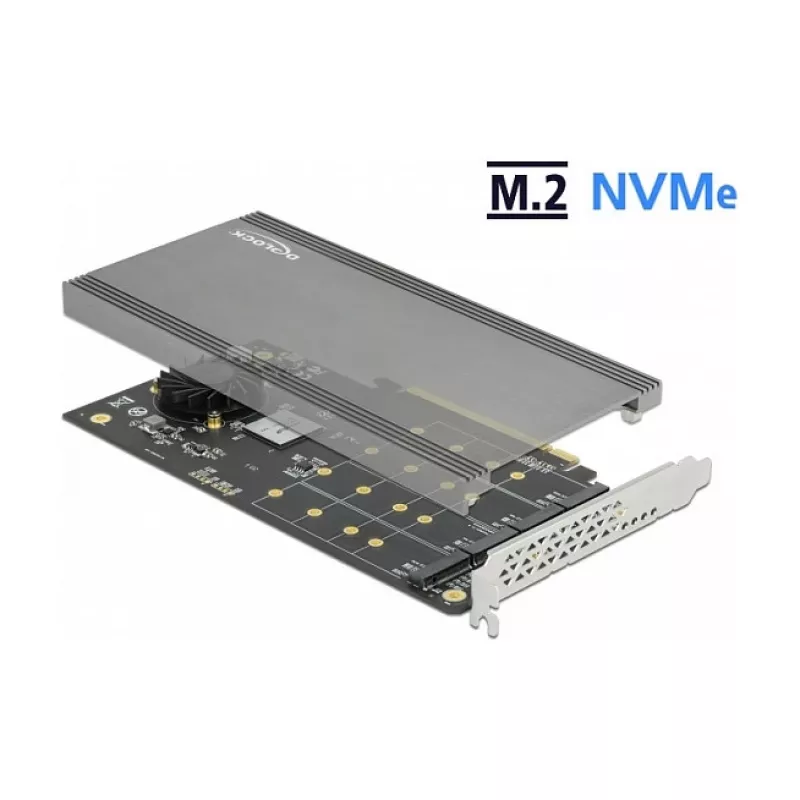 DeLOCK PCI Express x16 karte uz 4 iekšējiem NVMe M.2 Key M 89044