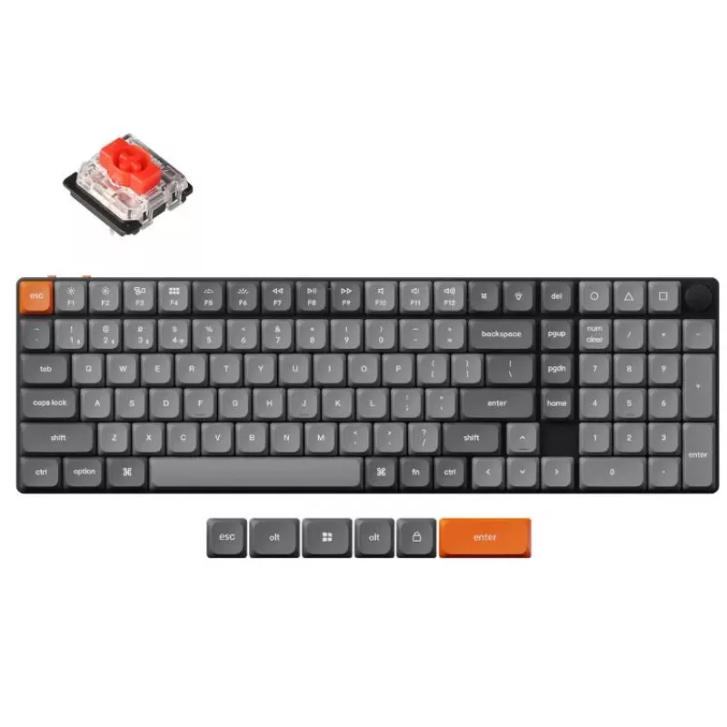 Bezvadu mehāniskā tastatūra Keychron K17 MAX RGB melna — kompakts izkārtojums, Bluetooth un USB-C savienojamība