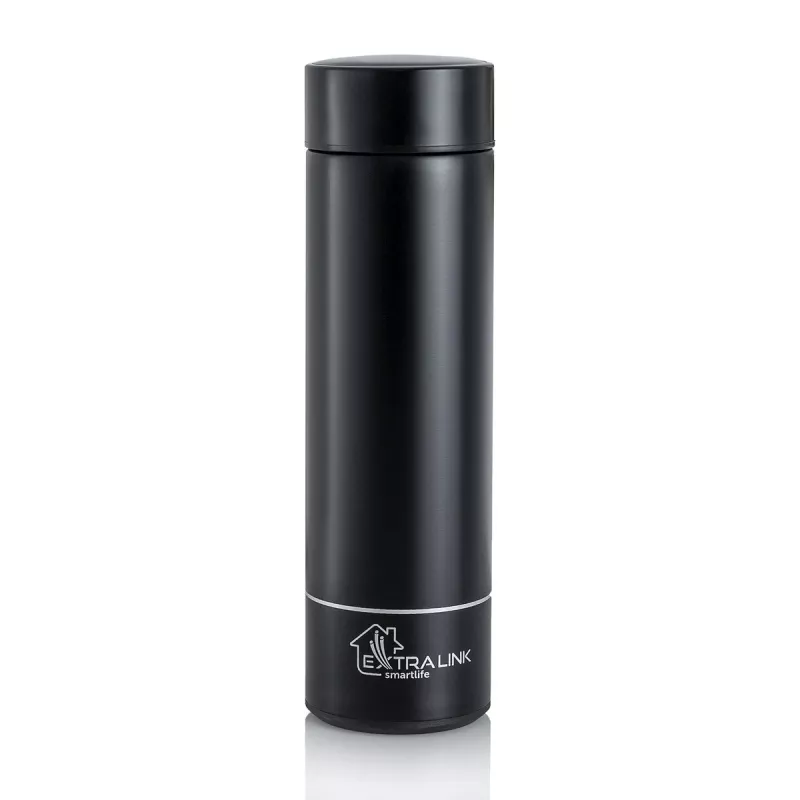 Extralink Smart Travel Mug Melns, termiskais termokrūze ar LED displeju